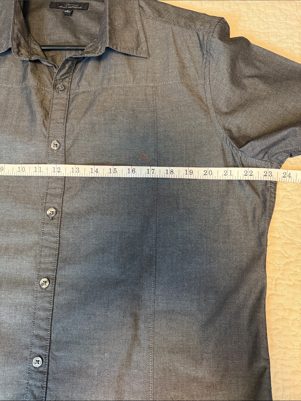 Marc Anthony Men's Size Large Slim Fit Short-Sleeve Button-Down Cotton Shirt - Picture 5 of 8